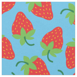 Tecido Morangos Fruta Fofa Comida Infantil