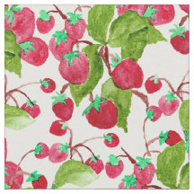 Morangos verdes vermelhas pintados mão da aguarela