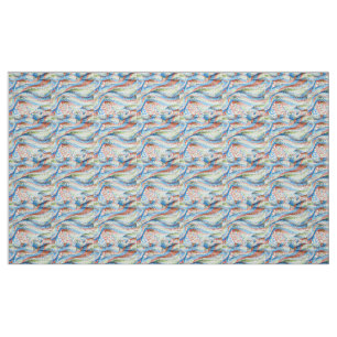Tecido Mosaico de Onda Geométrica Vibrante