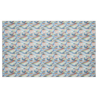 Tecido Mosaico de Onda Geométrica Vibrante