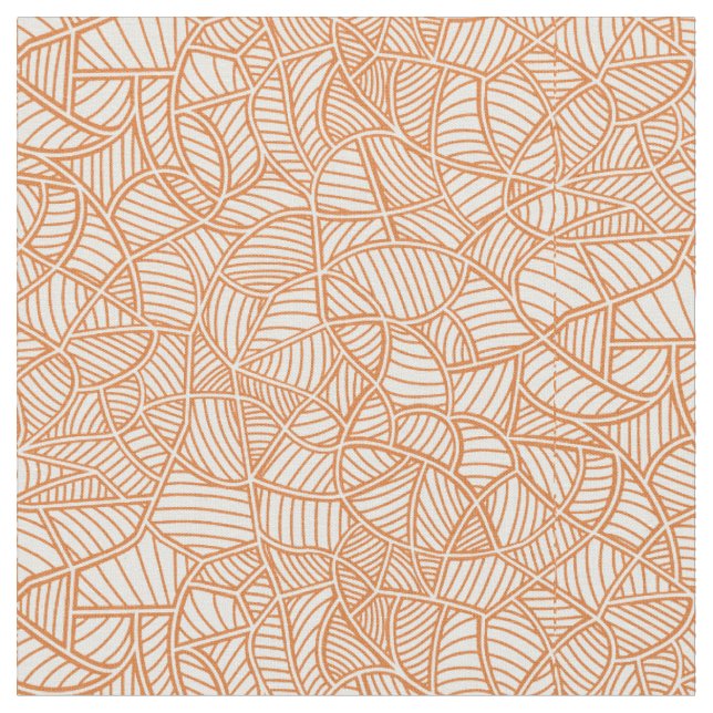 Tecido Mosaico Escuro Folheto Aleatório Laranja (Detalhe)