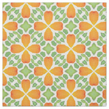 Mosaico floral cor de laranja retro 60s 70s