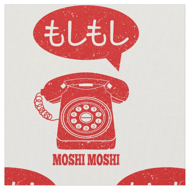 Tecido Moshi Moshi - Telefone Japonês (Detalhe)