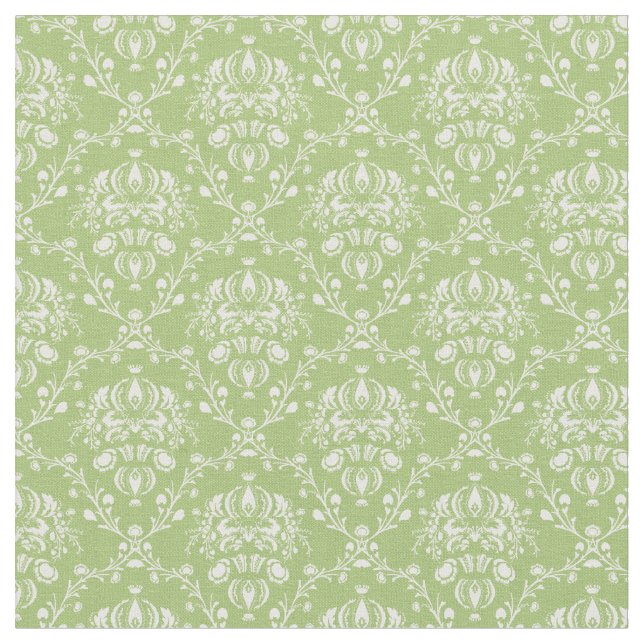 Tecido Moss Green e White Damask (Detalhe)