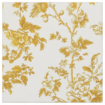 Mostarda Toile Floral Vinhas