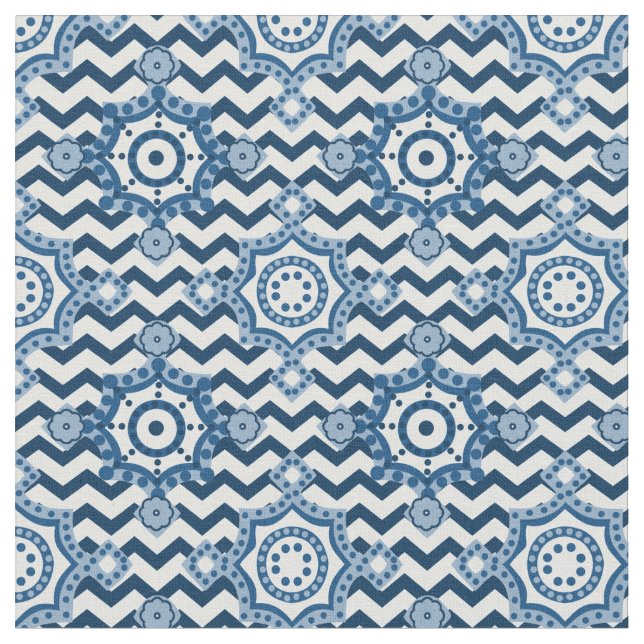 Tecido Motif Clássico Azul e Branco (Detalhe)