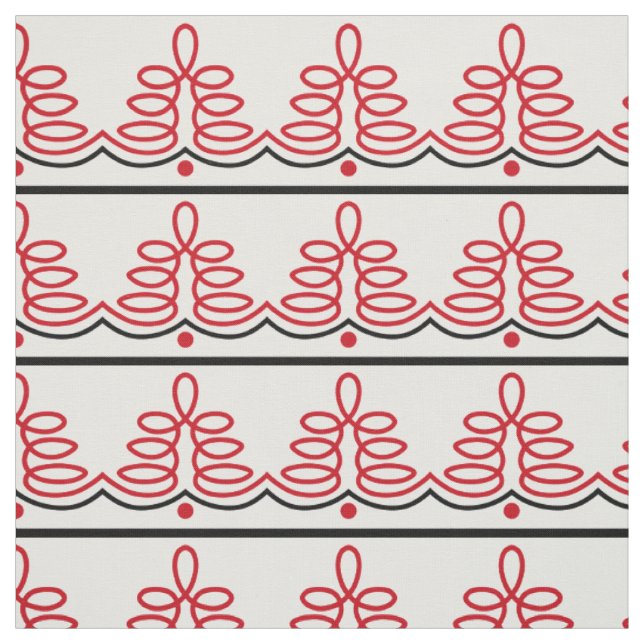 Tecido Motif romeno tradicional em vermelho e preto (Modelo)