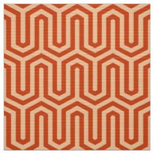 Tecido Motivo egípcio de Deco - laranja coral