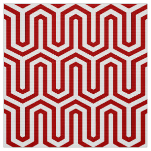 Tecido Motivo egípcio de Deco - vermelho e branco