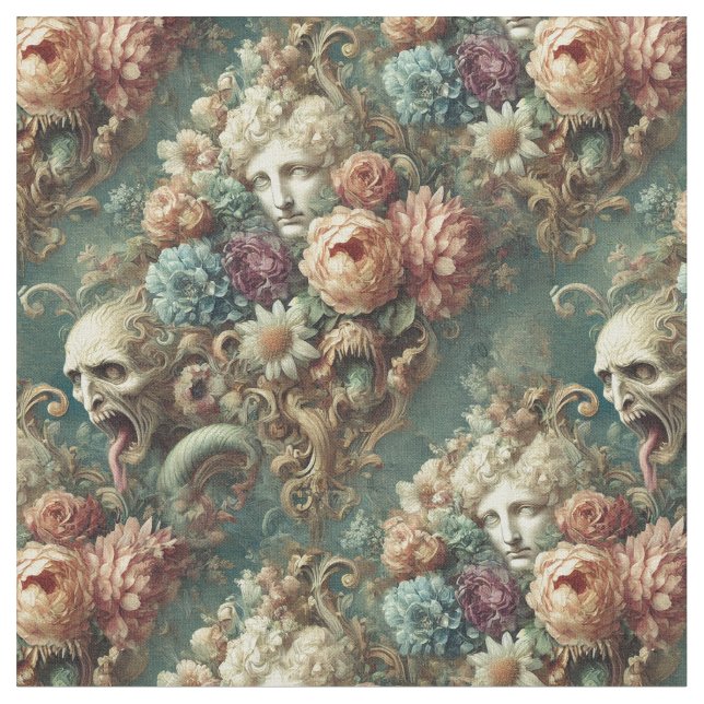 Tecido Motocade Infernal - Azulejo Clássico Gótico (Detalhe)