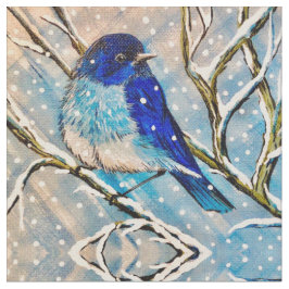 Tecido Mountain Bluebird na neve