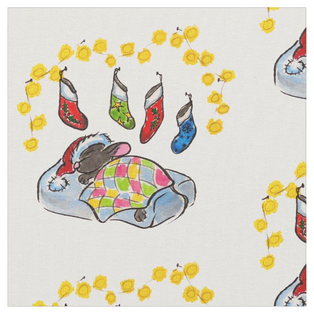 Tecido Mouse de Natal e Ano Novo com meias (Detalhe)