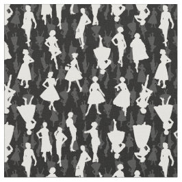 Tecido mulheres da silhueta vintage da década de 1950
