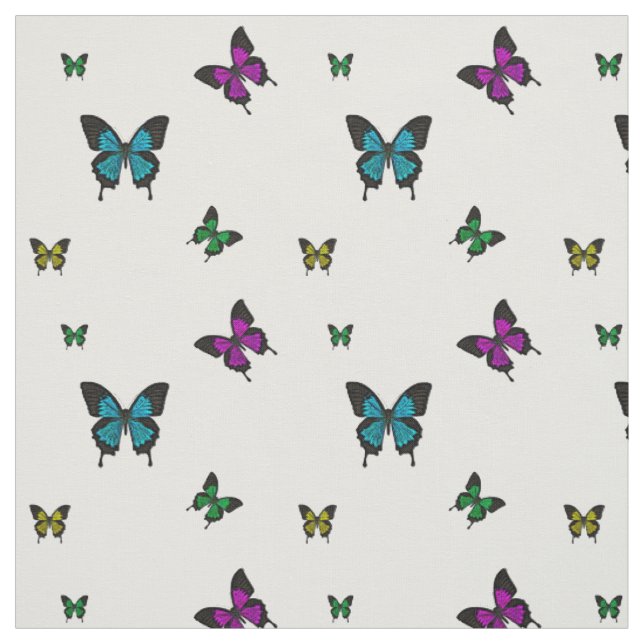 Tecido Multi Butterfies colorido, borboleta da cauda da (Modelo)