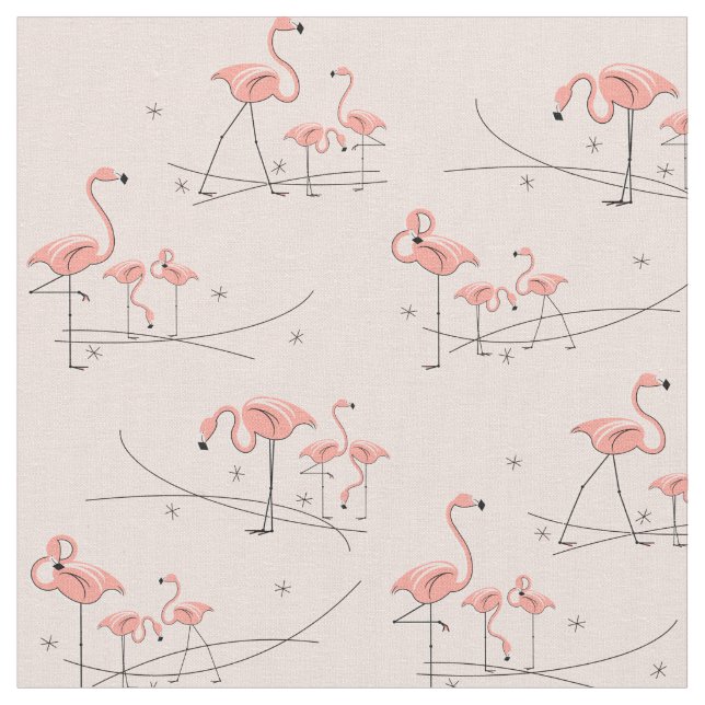 Tecido Multitecido Rosa Flamingos (Detalhe)