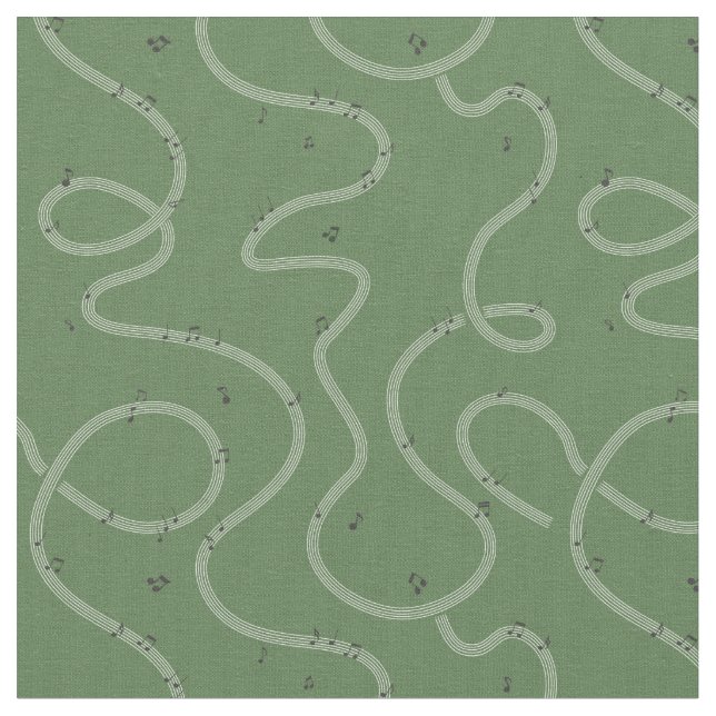 Tecido Music Note Sign Green additional (Detalhe)