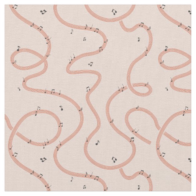 Tecido Music Notes Sign additional Pink (Detalhe)