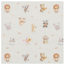 Tecido Music school animals musicians cute nursery decor