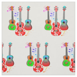 Tecido Música Do Jogador Ukulele Da Ilha Tropical