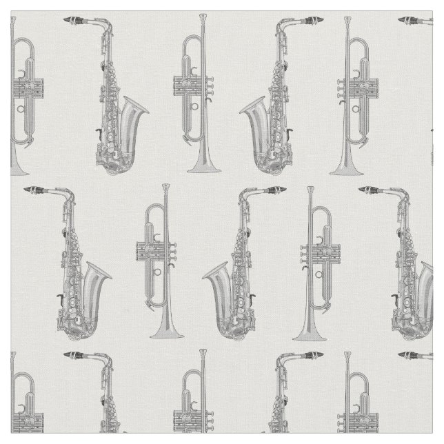 Tecido Musical de trompete saxofone Jazz (Detalhe)