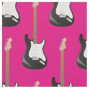 Tecido Musical de Violão Elétrico - Decor Rosa
