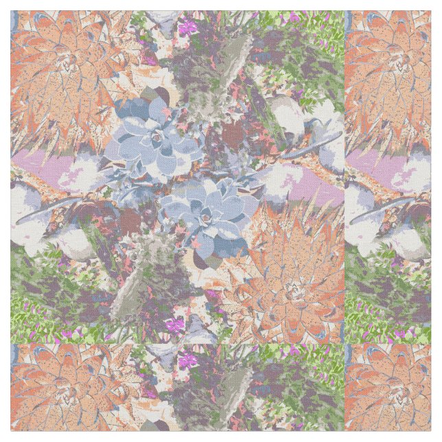 Tecido Na moda Cactus e design suculentos (Detalhe)