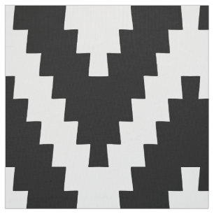 Tecido Na moda Chevron Padrão de costura branca preta
