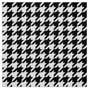 Tecido Na moda Houndstooth Black White — Xadrez Geométric