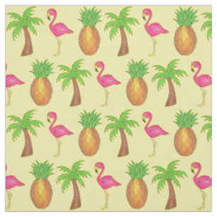 Tecido Na Praia da Árvore Flamingo Palm do Pineapple dos 