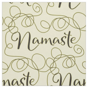 Tecido NAMASTE padrão preto contínuo com LINHAS