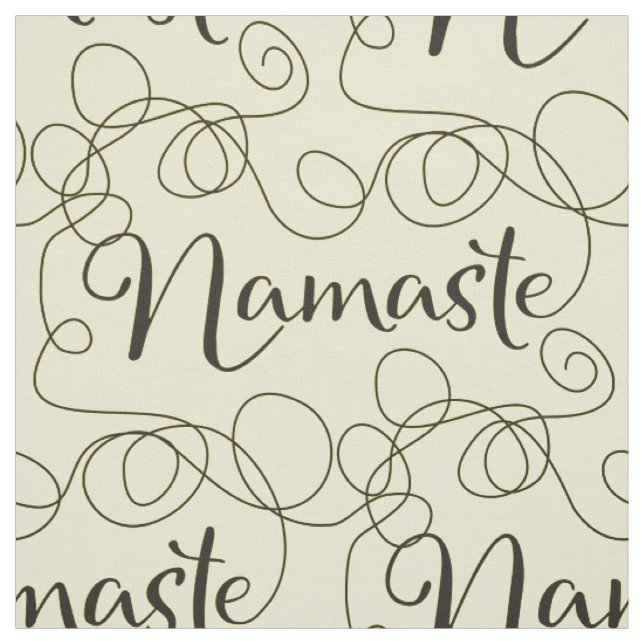 Tecido NAMASTE padrão preto contínuo com LINHAS (Modelo)