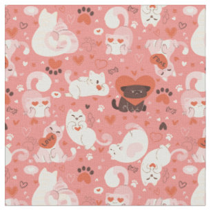 Tecido namorados de gato pinturas bonitinhas e adoráveis