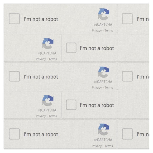 Tecido Não sou um Captcha de robô (Detalhe)