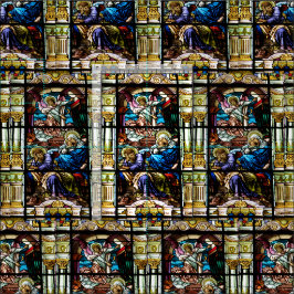 Tecido Nascimento da janela de vitral de Jesus