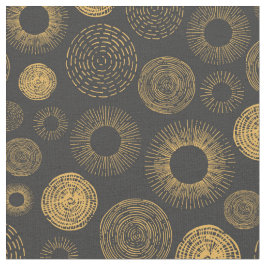 Tecido Natal de Burst Sparkler Dourado de férias