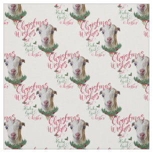 Tecido Natal Deseja O Bebê Goat Kisses LaMancha Goat
