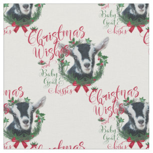 Tecido Natal Deseja Sm Baby Goat Kisses Alpino Goat