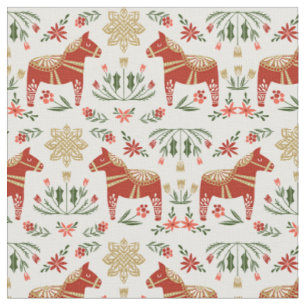 Tecido Natal do Dala Horse Folk