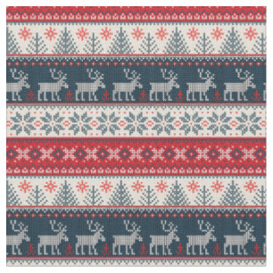 Tecido Natal do padrão do Knit Faux Foliday