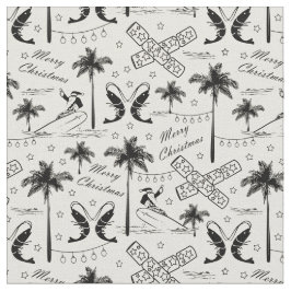 Tecido Natal na Austrália Tropical Black Toile 