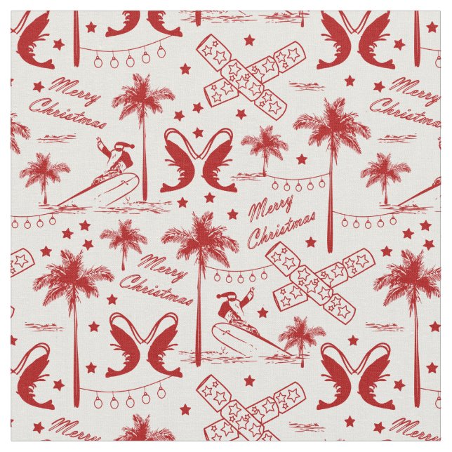 Tecido Natal no Tropical Austrália Red Toile  (Detalhe)