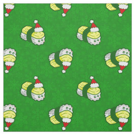 Tecido natal tamago sushi kawaii floco de neve santa