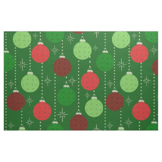 Tecido Natal Temático de Pickleball Vermelho e Verde