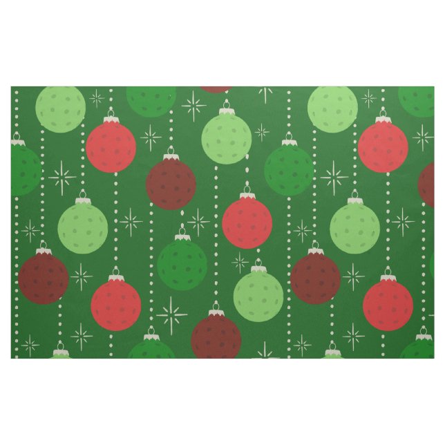 Tecido Natal Temático de Pickleball Vermelho e Verde (Fat Quarter)