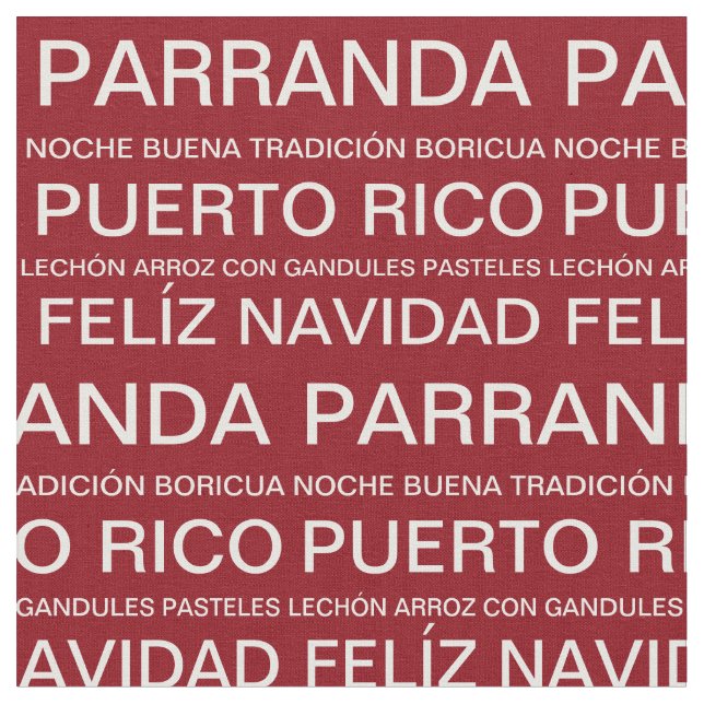 Tecido Natal Vermelho Porto-Riquenho (Detalhe)