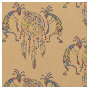 Tecido Nativo americano Kokopelli Whale Dreamcatcher 2