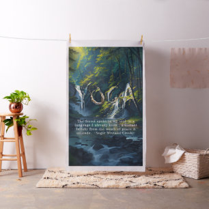 Tecido Nature Forest YOGA Texto oculto Cotações principai