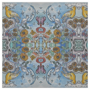 Tecido Natureza da lua azul