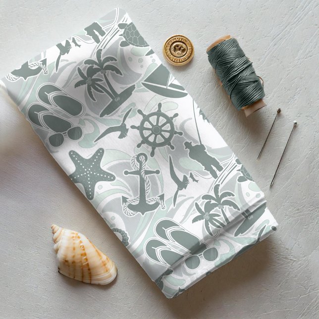 Tecido Náutica Beach Pattern Olive ID839 (Criador carregado)