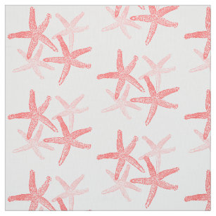 tecido Náutico - Peixe-estrela vermelho-rosa
